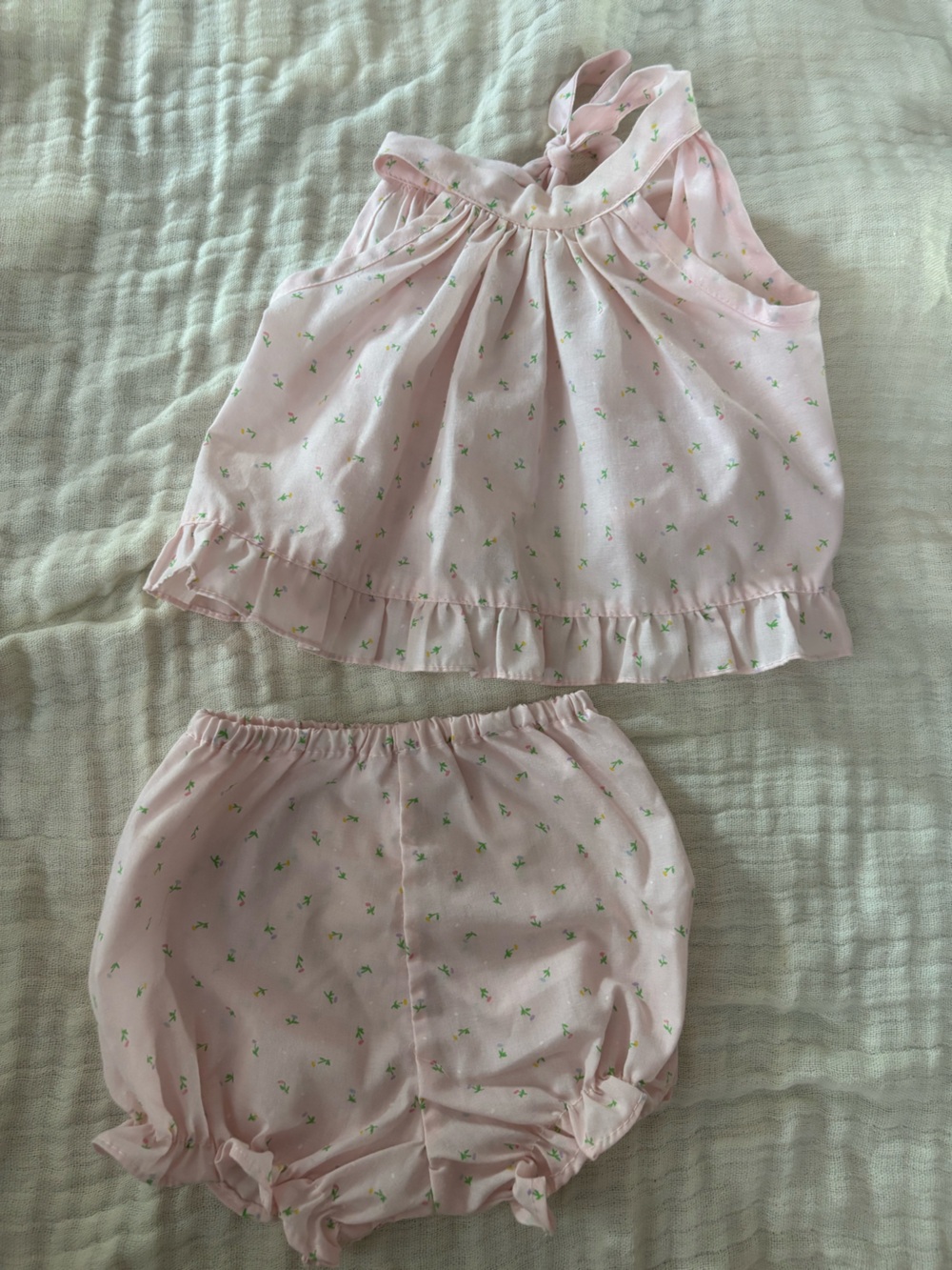 Handmade Pink 2 piece outfit 0-6 months